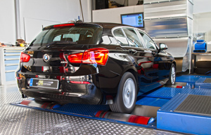  BMW 116iの動力計でのテスト